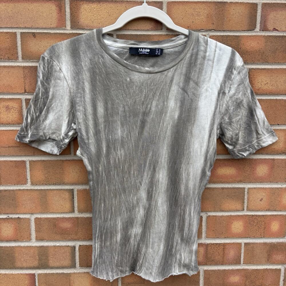 Jaded London Grey Tie Dye Backless Cut Out Top US Sz 8 Streetwear